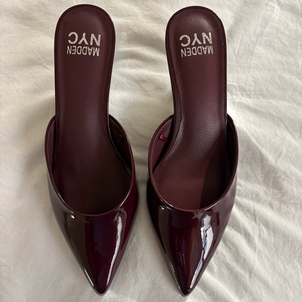 Dark Brown Patent Leather Mules NWOT - Picture 4 of 5